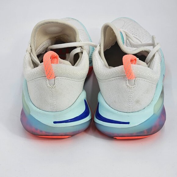 NIKE AQ2730-100 JOYRUN FLYKNIT BRIGHT MANGO WHITE/BLUE MENS SNEAKER SIZE US 8.5 - Picture 3 of 4